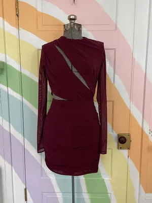 House of CB Lucinda Cutout Mini Dress in Mulberry S S Tall 🧡🎀 thumbnail 5