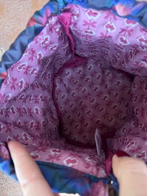 NEW Free People purple plaid drawstring makeup cosmetic toiletrie bag thumbnail 4