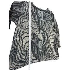 Maggie Barnes 3X Black Sheer Mesh Lace Top Abstract Print Plus Size Office thumbnail 8