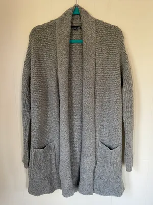 American Eagle Outfitters open front knit cardigan grey cozy long Women’s sz XS thumbnail 14