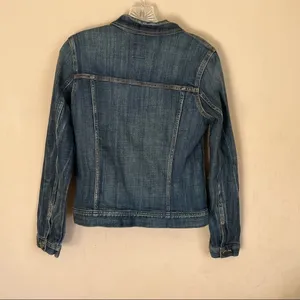 J.Crew Factory Dark Wash‎ Denim Trucker Jacket thumbnail 8