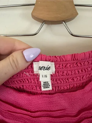 Aerie Hot Pink Satin Tie Waist Mini Skirt Size Large NWT thumbnail 3
