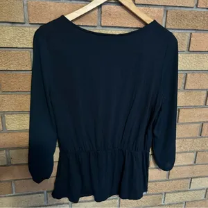 Anthropologie Deletta Tiered Ruffle Peplum Split Sleeve Blouse Top Size Small thumbnail 6