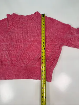 Free People Rose Pink Cropped Crewneck Sweater Size Medium NWOT thumbnail 4