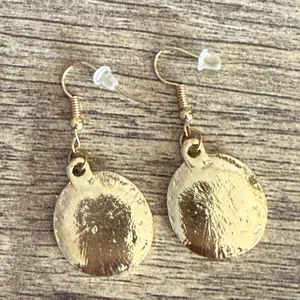 Dangling Earrings Gold Tone Celestial Blue Space thumbnail 6