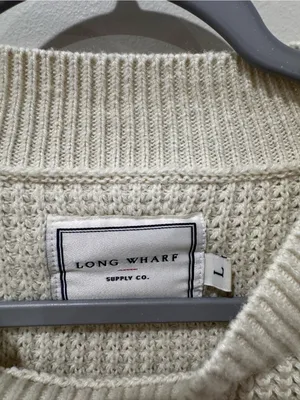 Long Wharf Supply Co Women's Sz L Rye SeaWell® Sweater in Cream thumbnail 4