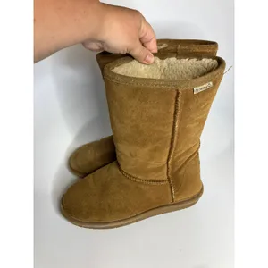 Bearpaw shearling pull on boots women's size 10 tan brown suede winter cozy‎ thumbnail 4