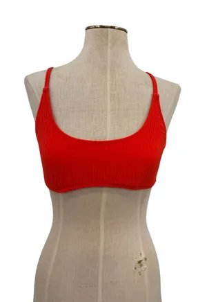 TRIANGL‎ Mica Ribbed Bikini Top Neon Red Scoop Swim Top Size Large NWT thumbnail 1