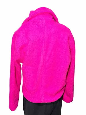 NWOT ZARA Pink / Fuchsia Faux Fur Teddy Boucle Coat Jacket Double Breasted M thumbnail 4