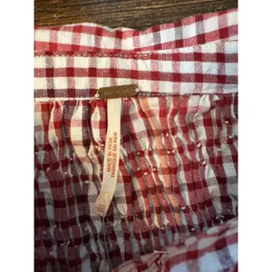 Free People Charlotte Gingham Tunic‎ Women XS Red White NEW Smocked Boho thumbnail 5
