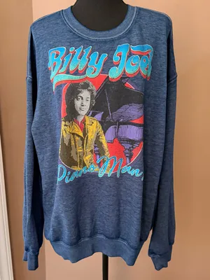 Billy Joel Graphic Crewneck Sweatshirt - Navy Blue thumbnail 2
