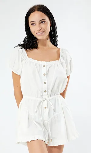Free People A Sight For Sore Eyes White Romper thumbnail 1