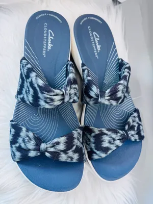 Clarks Cloudsteppers Arla Coast Slide Sandals – Blue – Women’s 8.5 thumbnail 3