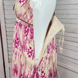 Loft Silk Ikat Tribal Print Maxi Dress Sundress Pink Cream Size‎ 2 thumbnail 10