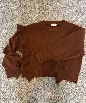 Prómesa Brown Ruffle Sweater thumbnail 2