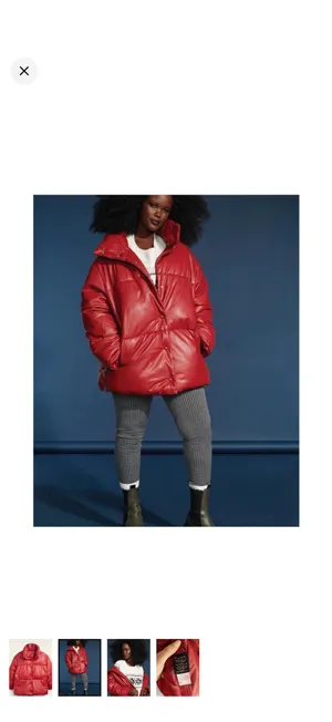 Avec Les Filles Red Short Boxy Puffer Jacket thumbnail 3