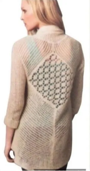Cabi Teachers Pet Cream Open Cardigan Cotton Linen Ramie Sweater S thumbnail 1