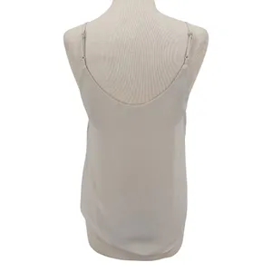 Babaton Aritzia Lace Trim Cami Tank Top Size S Light Beige Silky V-Neck thumbnail 3