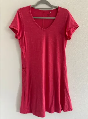 Toad & Co Dress Womens Large Pink‎ Minimalist Stretch Organic Sustainable Travel thumbnail 1