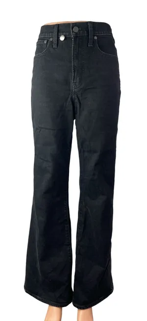 Madewell Women's Black High Waisted Bootcut Wide Leg Flare Denim Jeans Pants 27 thumbnail 1