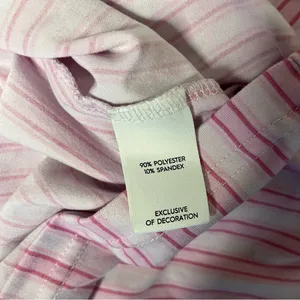 LAURA ASHLEY Pajamas Two Piece Short Sleeve Shorts Pink Stripe Size Medium thumbnail 7