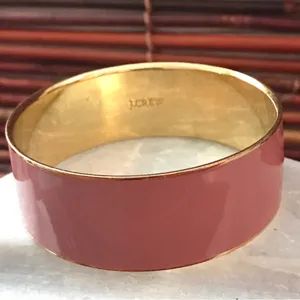 J Crew Bangle Bracelet Mauve Enameled Gold Tone thumbnail 5