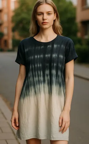 Umgee Tie‎ Dye T-Shirt Dress Casual Short Sleeve Comfy Relaxed Fit M thumbnail 1