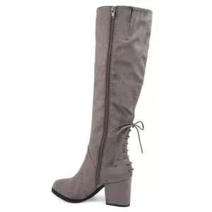 Journee Collection Women’s Leeda Knee‑High Boots Grey 10M thumbnail 4