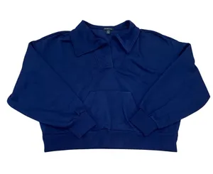 Beyond yoga navy collared sweater  thumbnail 1