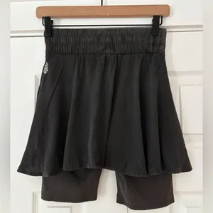 FP Movement Free People Charcoal Ballet All Day Mini Skirt With Shorts NWT‎ thumbnail 3