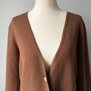 J. Crew Brown V-Neck Button Front Cardigan Sweater Blazer Merino Wool Blend thumbnail 2