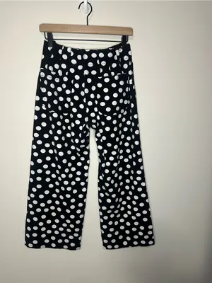 Anthropologie Colette Cropped Wide-Leg Trousers Maeve Ponte Edition polka dot 27 thumbnail 3