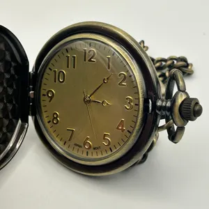 Grandpa Bronze Classic Analog Pocket Watch Working New Battery thumbnail 8