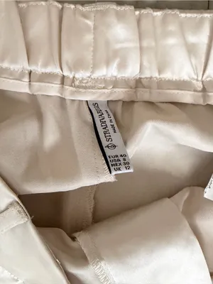 stradivarius Cream Satin Trousers thumbnail 3