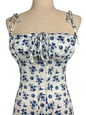 Floral Sleeveless Bustier Spaghetti Strap Bodycon Sexy Long Maxi Dress thumbnail 8