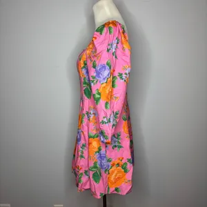 Miss Selfridge - Pink Floral Puff Sleeve Mini Dress thumbnail 2
