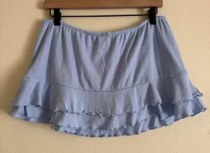 No Boundaries y2k baby blue ditsy ruffle tiered mini skort size large thumbnail 1