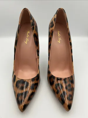 Elisabet Tang Leopard Print Stiletto Pumps - 4.3/4" High Heel Women's Size 9 thumbnail 3