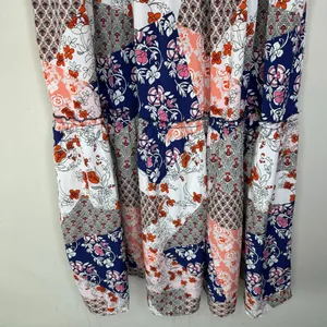 Womens Patchwork Blue White and Pink Tiered Maxi Skirt Size Small Boho Hippie thumbnail 3