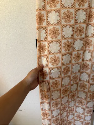 Le Lis Cream and Tan Spaghetti-Strap Maxi mesh Dress thumbnail 2