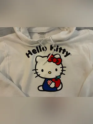 Women’s Hello Kitty by Sanrio White Pullover Sweatshirt Size Small thumbnail 4