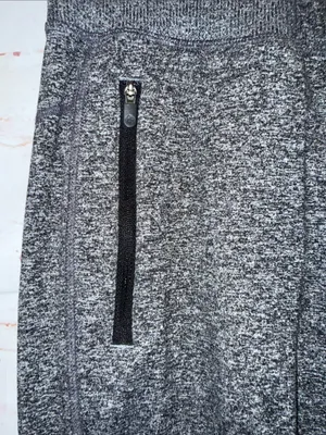 Zella Med Heather Gray Performance Jogger Pants zip pockets wide waistband cozy thumbnail 4