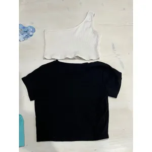 Crop Top Bundle: garage Ribbed, Cami, Angel Graphic, one shoulder S‎ thumbnail 5