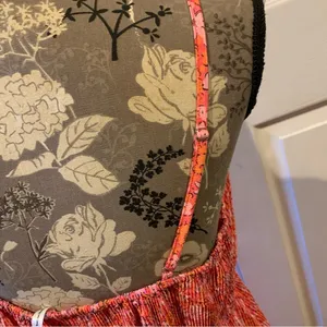 BEACHSISSI Coral Red Floral Spaghetti Strap Dress size XL thumbnail 6