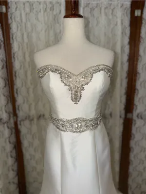 Stunning Private Collection Satin Twill Wedding Gown thumbnail 2