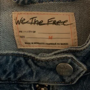 Free People We The Free Fast Lane Motto Denim Jacket Medium thumbnail 9