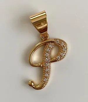 Gold Plated “P” Initial Pendant thumbnail 1