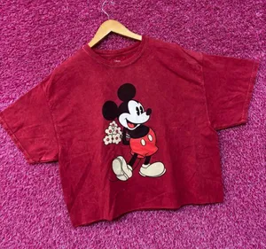 Disney Mickey Mouse Mineral Wash Crop Top size XL thumbnail 3