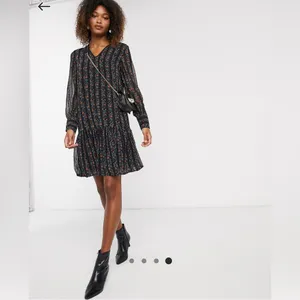 ASOS Y.A.S chiffon smock dress with drop hem mixed floral and stripes size S thumbnail 6