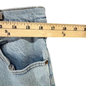 Abercrombie & Fitch The 90s Relaxed Denim Jeans 31 SHORT Blue Raw Hem High Rise thumbnail 5